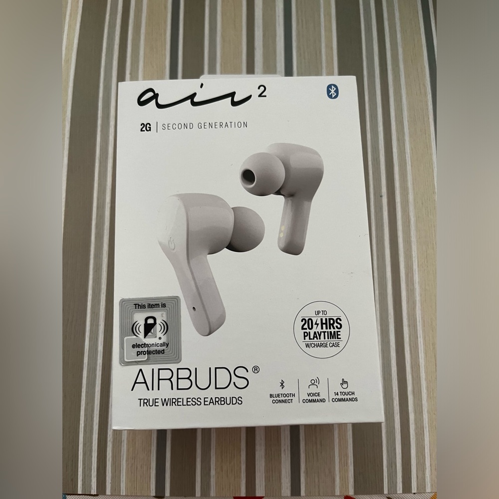 Airbuds AIR2 True Wireless Earbuds White Bluetooth Connect Voice Command